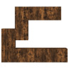 Muebles de TV de pared 5 pzas madera ingeniería roble ahumado 5