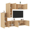 Muebles de TV de pared 5 pzas madera de ingeniería roble Sonoma 1