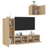 Muebles de TV de pared 4 pzas madera de ingeniería roble Sonoma 1