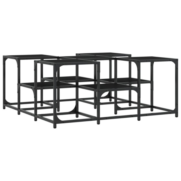 Mesa de centro madera de ingeniería negro 91x91x40 cm M 2