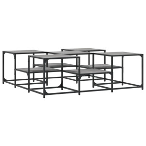 Mesa de centro madera de ingeniería gris Sonoma 121x121x40 cm H