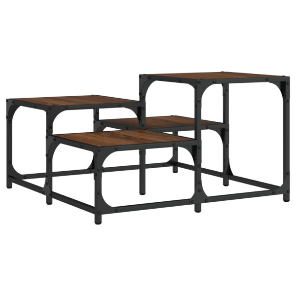 Mesa de centro 68x68x40 cm derivados madeira carvalho castanho M 2