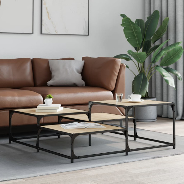 Mesa de centro 107x107x40 cm derivados madeira carvalho sonoma M 3