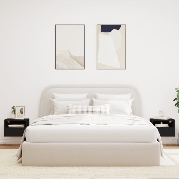 Móveis de parede p/ TV 2 pcs 40x30x30cm derivados madeira preto M 3