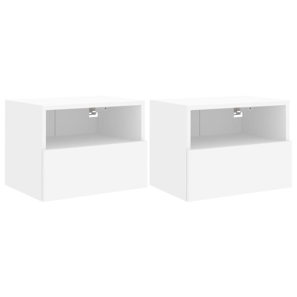 Móveis de parede p/ TV 2pcs 40x30x30cm derivados madeira branco M 2