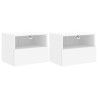 Móveis de parede p/ TV 2pcs 40x30x30cm derivados madeira branco 2
