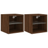 Muebles TV de pared luces LED 2 uds roble marrón 30x28.5x30 cm 2