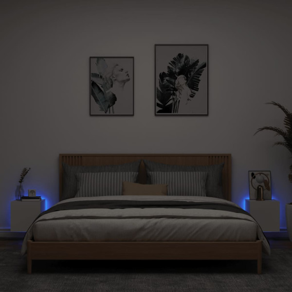 Móveis de parede p/ TV com luzes LED 2 pcs 30.5x35x30 cm branco M 3