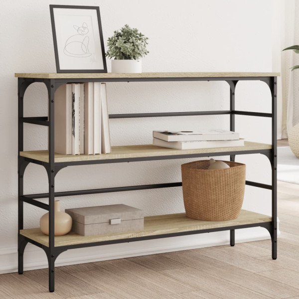 Mesa consola madera de ingeniería roble Sonoma 100x32x75 cm D