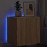 Mueble de TV de pared con luces LED roble Sonoma 40.5x35x40 cm 1