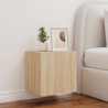 Mueble de TV de pared con luces LED roble Sonoma 40.5x35x40 cm 5