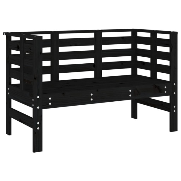 Banco de jardín madera maciza de pino negro 111.5x53x71 cm M 2