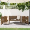 Juego de muebles jardín 3 pzas madera maciza pino marrón miel 3