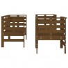 3 pcs conjunto lounge jardim madeira pinho maciça castanho-mel 5