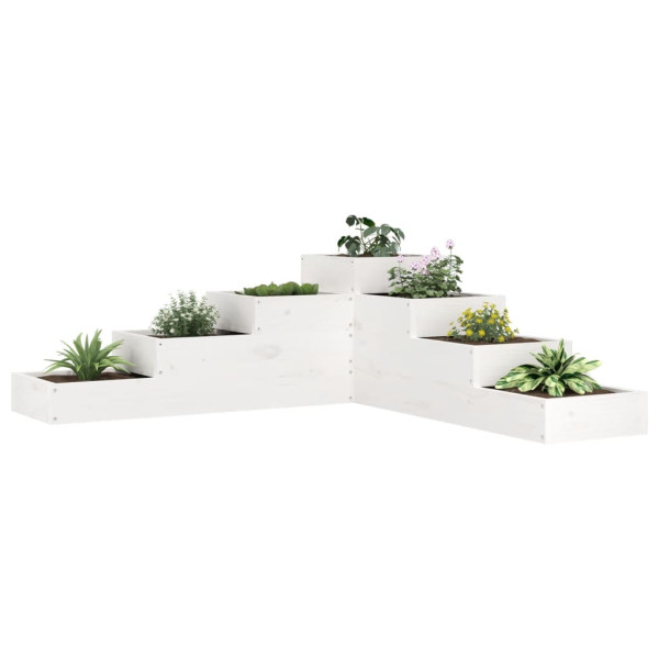 Jardinera 4 niveles madera maciza pino blanca 106x104.5x36 cm D