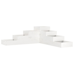 Floreira com 4 níveis 106x104.5x36 cm pinho maciço branco H