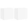 Muebles TV de pared 2 uds madera ingeniería blanco 40.5x30x40cm 2