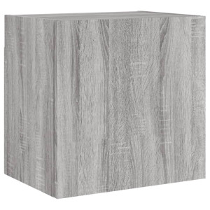 Mueble TV de pared madera ingeniería gris Sonoma 40.5x30x40 cm H