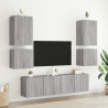 Mueble TV de pared madera ingeniería gris Sonoma 40.5x30x40 cm 4