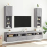 Muebles de TV con luces LED 2 uds gris Sonoma 30.5x30x102 cm 1