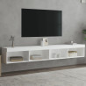 Muebles de TV con luces LED 2 uds blanco 100x30x30 cm 1