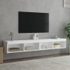 Muebles de TV con luces LED 2 uds blanco 100x30x30 cm 5