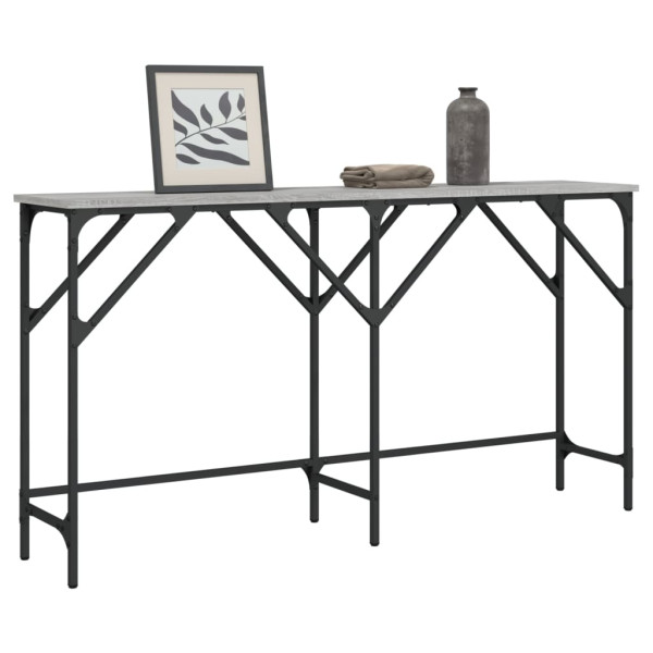 Mesa consola madera de ingeniería gris Sonoma 140x29x75 cm D