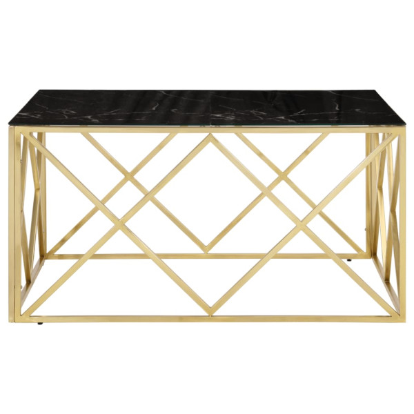 Mesa de centro dorada acero inoxidable y vidrio templado M 3