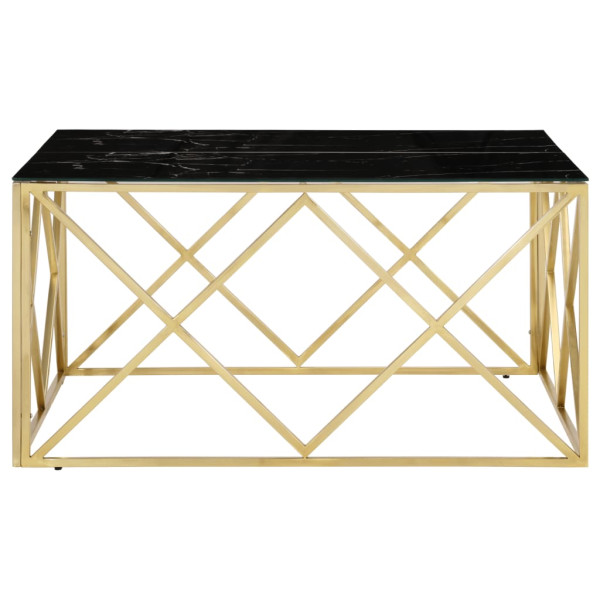 Mesa de centro dorada acero inoxidable y vidrio templado M 4