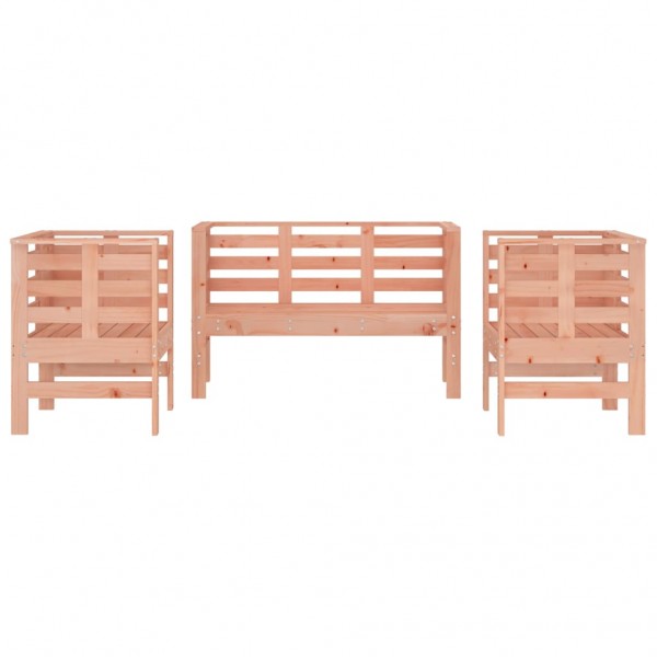 3 pcs conjunto lounge de jardim madeira de douglas maciça M 4