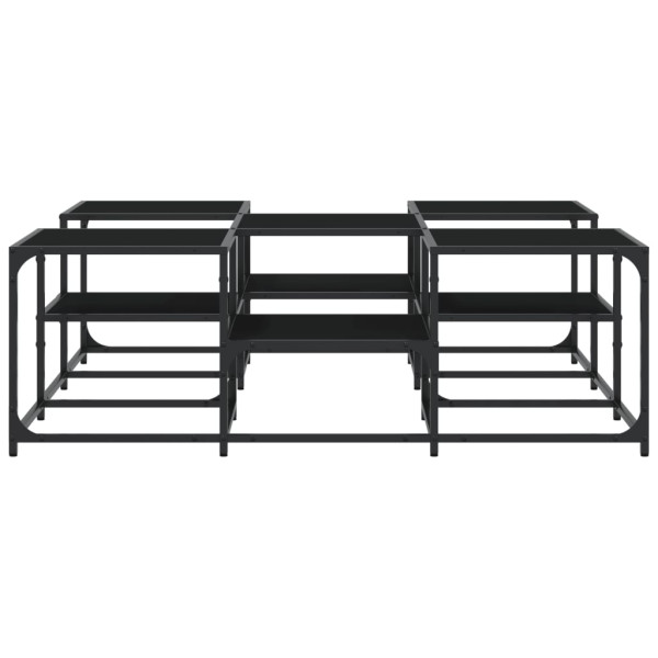 Mesa de centro madera de ingeniería negro 121x121x40 cm M 5