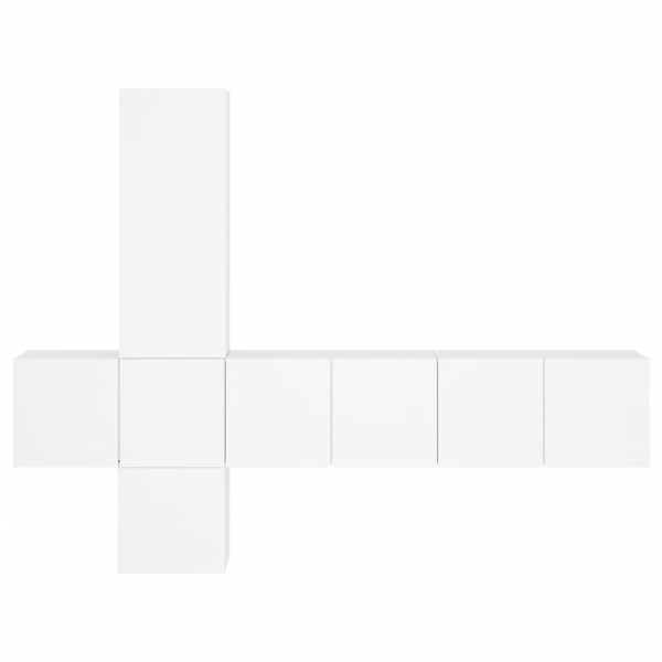 Muebles de TV de pared 5 piezas madera de ingeniería blanco M 5