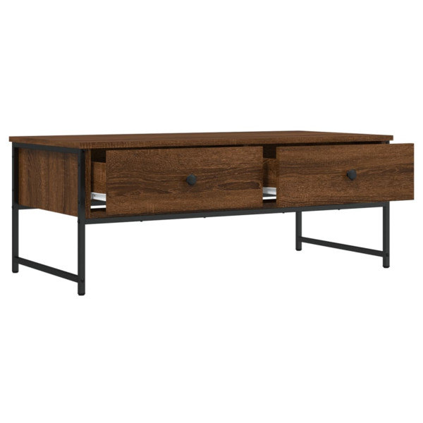 Mesa de centro madera de ingeniería marrón roble 101x49x39.5 cm M 5