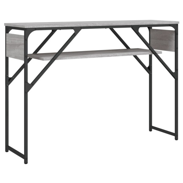 Mesa consola estante madera ingeniería Sonoma gris 105x30x75 cm M 2