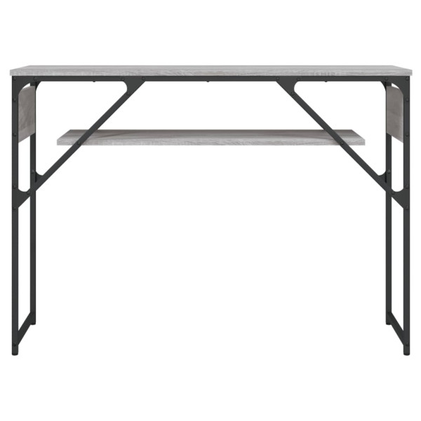 Mesa consola estante madera ingeniería Sonoma gris 105x30x75 cm M 4