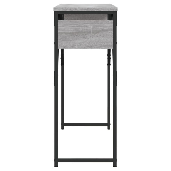 Mesa consola estante madera ingeniería Sonoma gris 105x30x75 cm M 5
