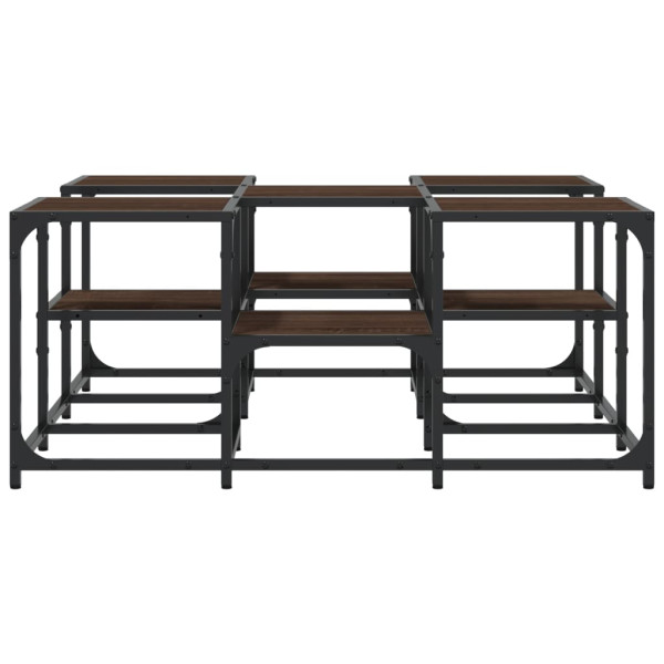 Mesa de centro madera de ingeniería roble marrón 91x91x40 cm M 5