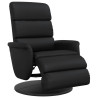 Sillón reclinable con reposapiés cuero sintético negro 2
