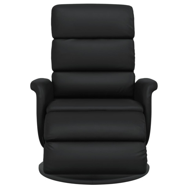 Sillón reclinable con reposapiés cuero sintético negro M 3