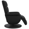 Sillón reclinable con reposapiés cuero sintético negro 4