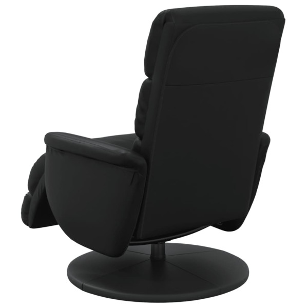 Sillón reclinable con reposapiés cuero sintético negro M 5