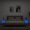Mesitas de noche de pared con luces LED 2 unidades blanco 4