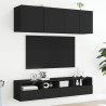 Mueble de pared para TV madera de ingeniería negro 40x30x30 cm 4