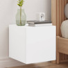 Mueble de TV de pared con luces LED blanco 30.5x35x30 cm 1