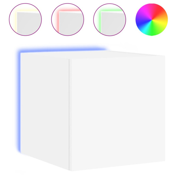 Móvel de parede para TV com luzes LED 30.5x35x30 cm branco M 2