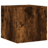 Mueble de TV de pared con luces LED roble ahumado 30.5x35x30 cm 3