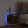 Mueble de TV de pared con luces LED roble marrón 30.5x35x30 cm 4
