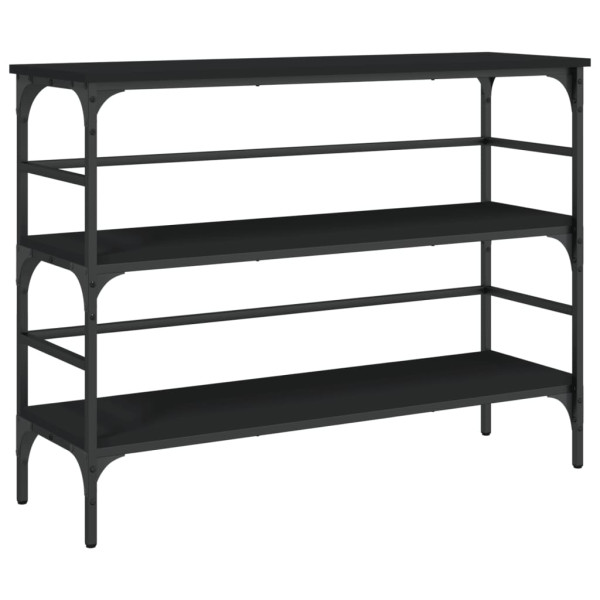 Mesa consola madera de ingeniería negro 100x32x75 cm M 2