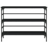 Mesa consola 100x32x75 cm derivados de madeira preto 5