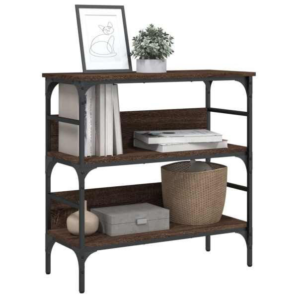 Mesa consola 75x32x75 cm derivados madeira carvalho castanho M 4